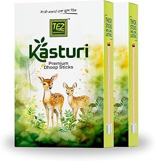 TEZ Agarbatti Kasturi Thick Dhoop (Pack of 2)